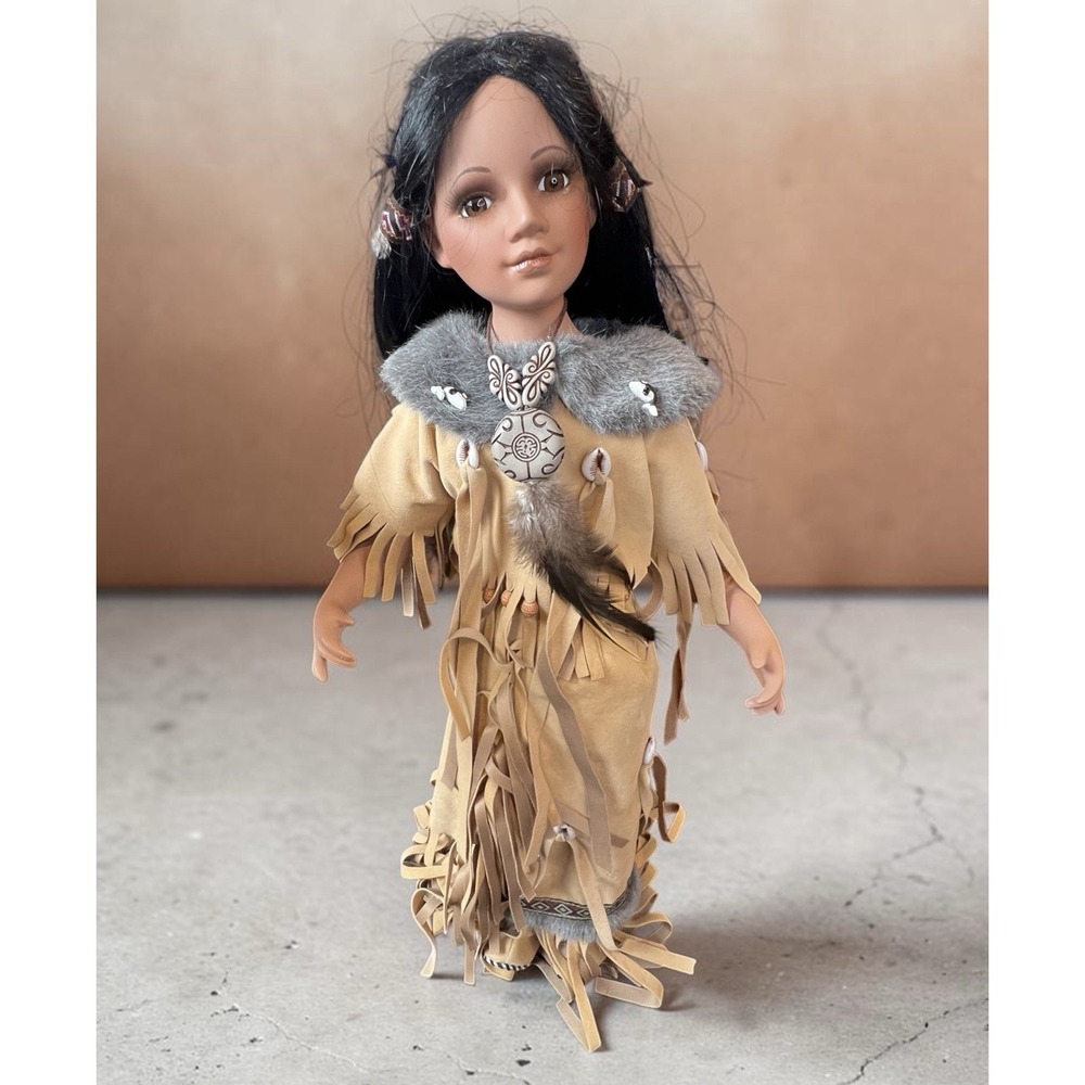 Duck House Heirloom Porcelain Collectible Native American Doll…see Description